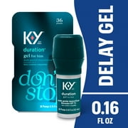 K-Y Duration Gel for Him, Personal Male Desensitizer Endurance Gel, Benzocaine Formula, For Men, Women and Couples, 0.16 FL OZ (36 Pump)