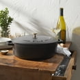 thumbnail image 2 of Staub Cast Iron 6.25-qt Shallow Oval Dutch Oven - Black, 2 of 8
