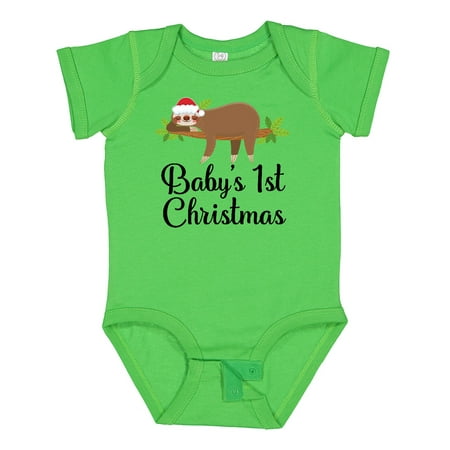 

Inktastic Sloth Babys 1st Christmas Gift Baby Boy or Baby Girl Bodysuit