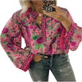 thumbnail image 1 of Hauts Amples Décontractés Boho à Manches Longues pour Femmes, Tunique Hippie Gitane pour Dames, Chemisier, 1 of 6