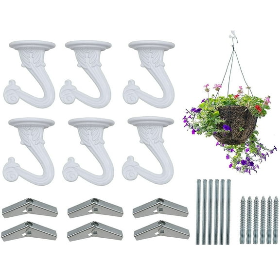 6 Sets Metal Swag Ceiling Hooks with Hardware for Hanging Plants Installation