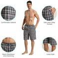 thumbnail image 4 of LANBAOSI Men's Plaid Sleep Shorts, Mens Cotton Pajama Shorts with Pockets and Drawstring, 2-Pack Size L, 4 of 7