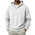 thumbnail image 2 of Hngshg Hooded Sweatshirts for Men Trendy Half Zip Long Sleeve Tops Casual Solid Color Pullover Workout Hoodies, 2 of 7