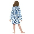 thumbnail image 7 of FORMRS Niños Bathrobe Unisex Hooded Robe Soft Plush Pajamas Sleepwear, Size 7-9T, Blue Floral Pattern, 7 of 7