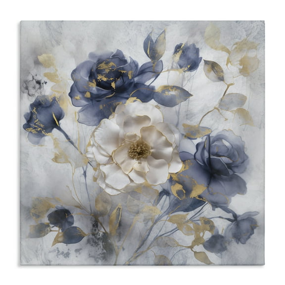 Stupell Industries Roses with Luminous Details Floral Painting Wrapped Canvas Canvas Art Print Wall Art, 17 x 17