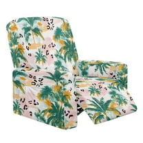 Xixirimido Palm Trees Leopard Tie-dye Pattern Printed Recliner Slipcover Stretch Reclining Chair Covers 4 Pieces Non Slip Recliner Sofa Slipcovers with Pocket Lazy Boy Chair Cover for Pet Kid