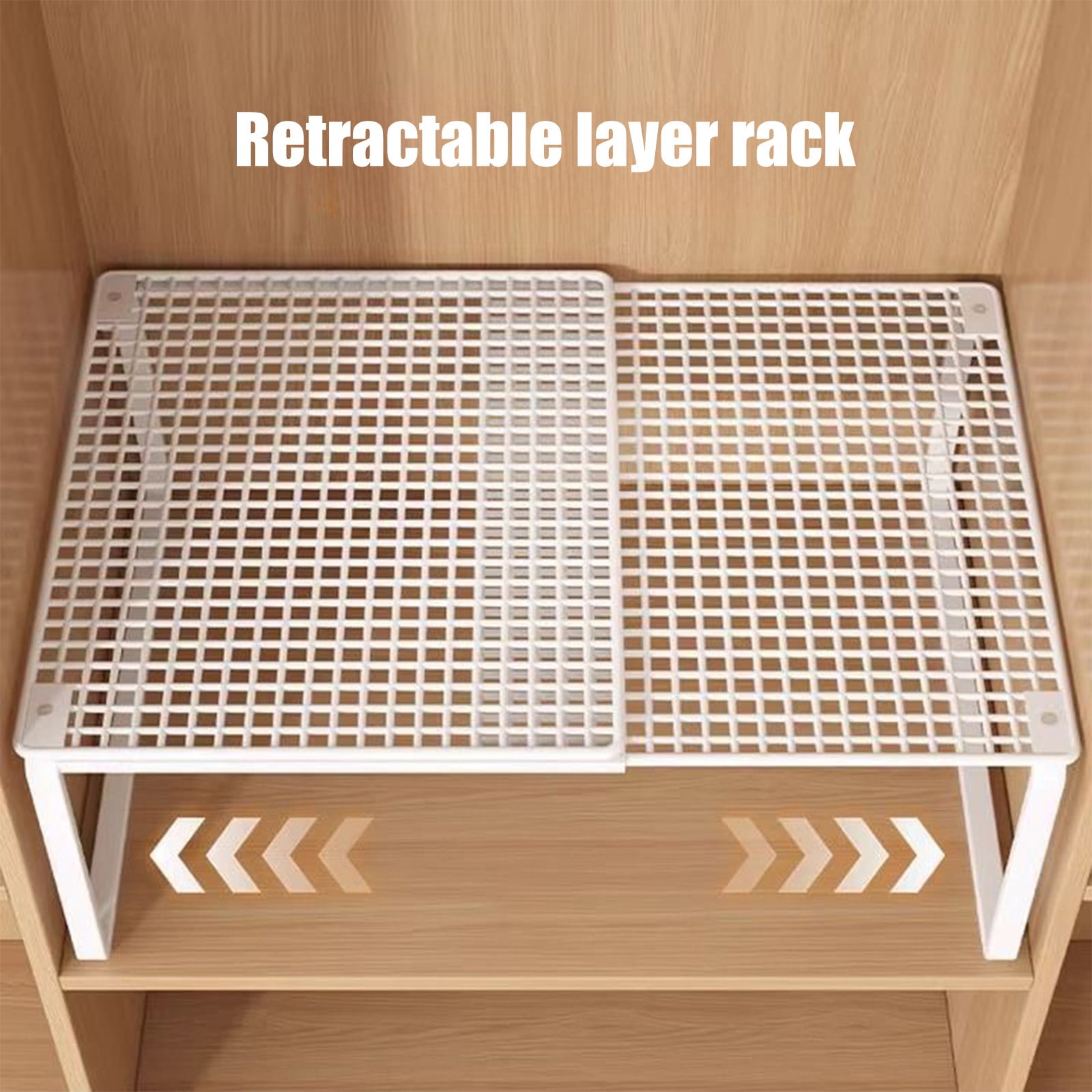 Bxaolu Cabinet Storage Shelf Rack, Expandable Metal Rustproof Kitchen Counter and Cabinet Shelf, Storage Rack Organizer Space Saver for Kitchen, Fridge, Cabinet, Bathroom (Black, 10.5-15")