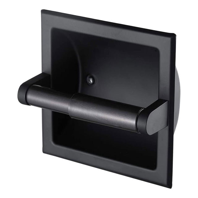 veasfak Wall-Mounted Toilet Paper Holder Paper Roller Racks Organizer Wipe Paper Storage Black