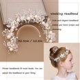 thumbnail image 2 of Accesorio para el cabello de la boda, corona de flores para el cabello, joyería para la cabeza de la boda, diadema de boda, tocados de enredaderas de hojas de flores, para novia, niñas, boda oso de fresa Electrónica, 2 of 5