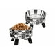 thumbnail image 1 of 2pcs Plato Comedero Elevado Acero Inoxidable Para Gato Perro Xtellar blanco, 1 of 4