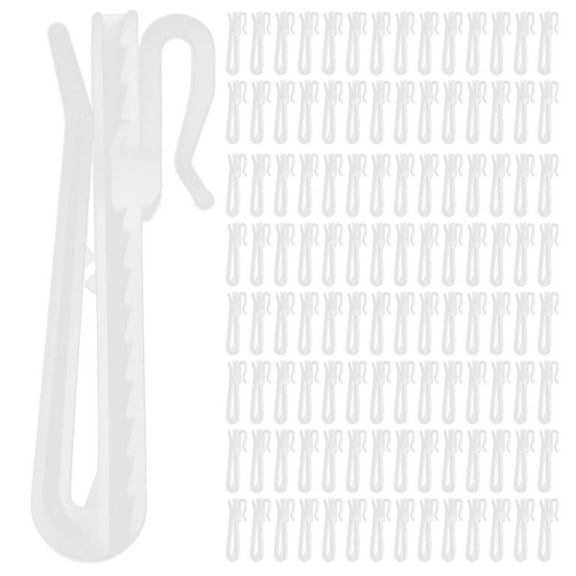 100Pcs Adjustable Plastic Curtain Hooks Curtain Drapery Pin Hook Curtain Plastic Adjusting Hook