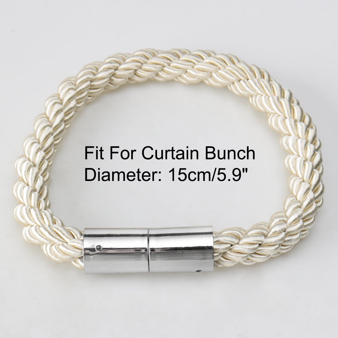 Unique Bargains 4 Pieces Curtain Tiebacks 24" Holdbacks Rope Holdback Beige