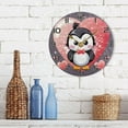thumbnail image 7 of 10 Inch Valentine Penguins Wall Clock, Silent Non Ticking Battery Operated Round Clock for Kitchen Office School Home Decorative, 7 of 7