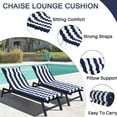 thumbnail image 3 of Chaise Lounge Cushions Outdoor Waterproof, Lounge Chair Cushion, Patio Foldable Chaise Cushions for Garden Pool 72.83 * 23.62 in (blue white), 3 of 7
