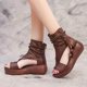 thumbnail image 2 of Amzcrzy Zapatos de mujer,Zapatos de mujer,Zapatillas de mujer, Sandalias romanas de verano con boca de pez y suela gruesa con cuña para mujer Sandalias Mujer Zapatillas De Casa, 2 of 3