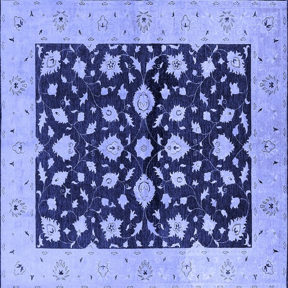 Ahgly Company Indoor Square Oriental Blue Industrial Area Rugs, 8' Square