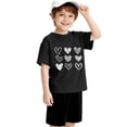 thumbnail image 3 of Girls Short Sleeve T Shirts Kids Summer Tops Loose Fit Comfy Crewneck Basic Tees 2‐13 Years Casual Cute Heart Print Shirt, 3 of 5