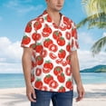 thumbnail image 2 of Wukai Hand Drawn Tomatoes Men's Hawaiian Shirt Short Sleeve Casual Button Down Summer Beach Aloha Shirt Tropical Print Holiday Party, 2 of 8