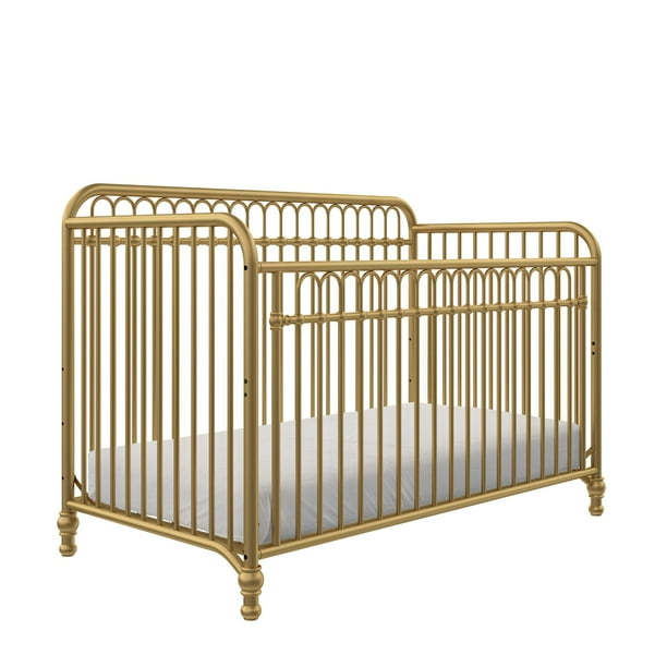 Little Seeds Raven 3in1 Convertible Metal Crib, JMPA Certified, Gold