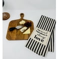thumbnail image 6 of Drew Derose Designs black&cream stripes printed towel and serve board set 16”x26- towel”&board-12”x9”, 6 of 7