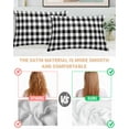 thumbnail image 4 of Hokiten Pillow Cases Queen Size Set of 2, Couch Pillow Covers, Black and White Checkered Satin Pillowcases with Zipper for Hair/Skin, Pillow Protector Cover, Farmhouse Buffalo Plaid 20x30 Inches, 4 of 6