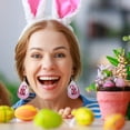 thumbnail image 4 of Easter Theme Rabbit Egg Carrot Set Leather Earrings Jewelry, 4 of 9