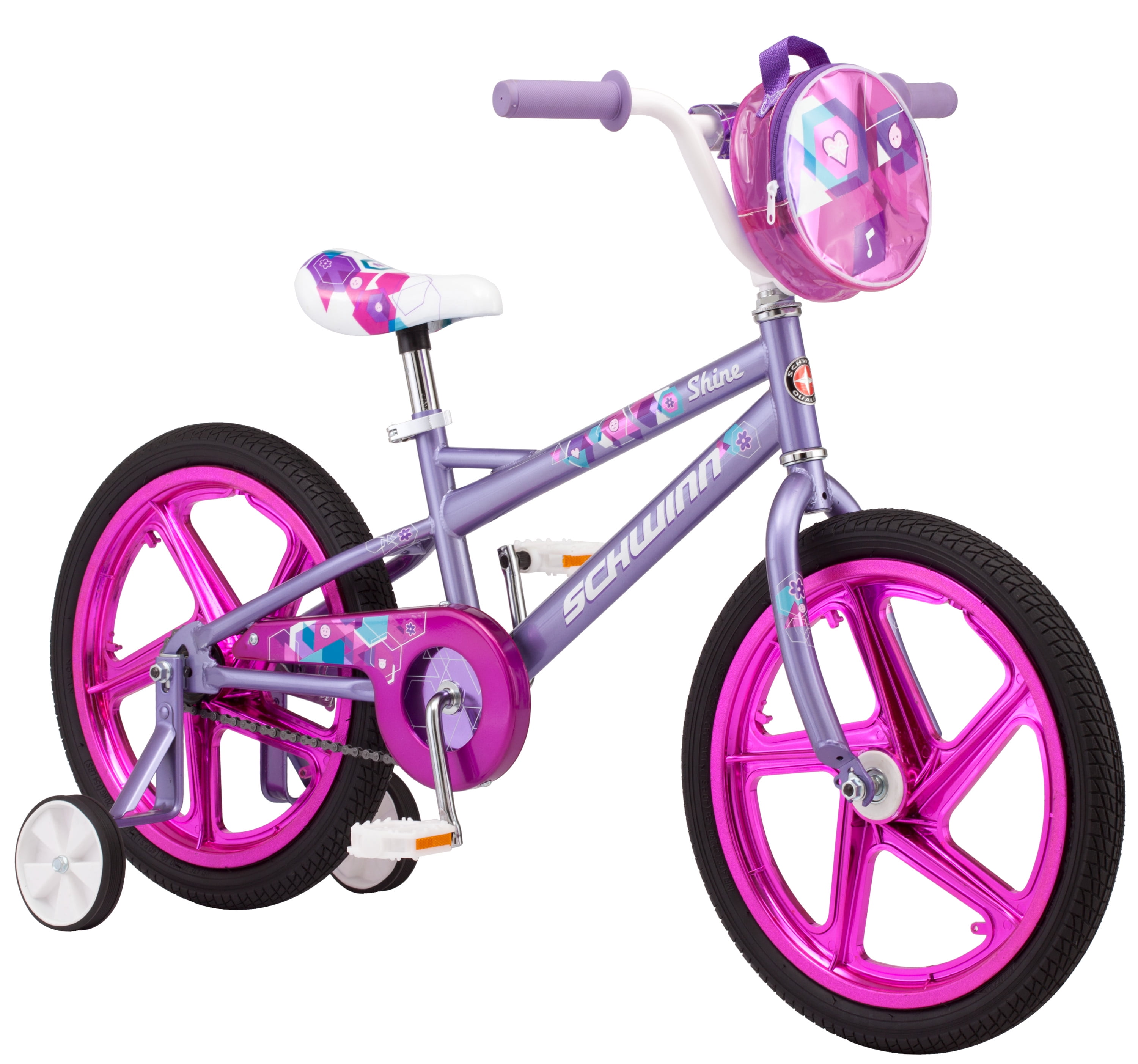 New in Box 12 inch Girls Bike Purple with Training Wheels Kids Toddlers 