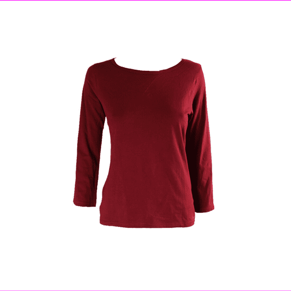 Calvin Klein Comfort Cotton 3/4 Sleeve Top in Cranberry size S (NWT $50)