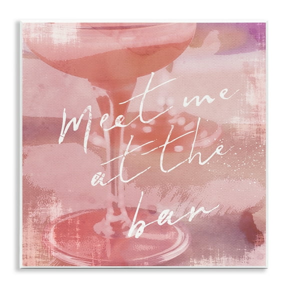 Stupell Industries Meet Me at Bar Martini Food & Beverage Painting Unframed Art Print Wall Art, 12 x 12