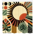 thumbnail image 2 of Ambesonne Monstera Shower Curtain, Mid Century Abstract Sun, 69"Wx84"L, Beige Burnt Orange Black, 2 of 4
