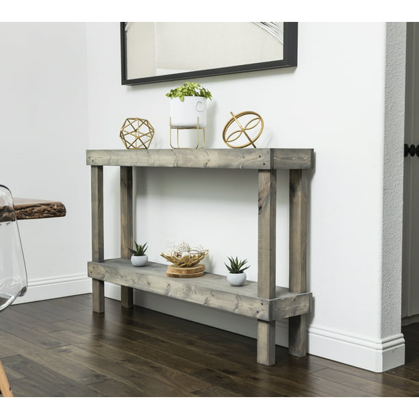 Woven Paths Large Rustic Luxe Wooden, Union Rustic Console Table