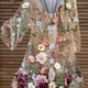 thumbnail image 4 of Blusas Fnochy para mujer, elegantes, informales, de verano, gran liquidación, con estampado floral, manga corta, cuello en V, camisas y tops finos, 4 of 5