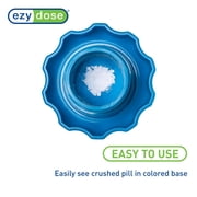 Ezy Dose Easy Grip Pill Crusher and Grinder, Built-in Storage, Blue