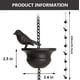 thumbnail image 5 of Cadena de lluvia para pájaros para bajante | Diseño de pájaro decorativo móvil en taza | Hierro con recubrimiento en polvo | Fuente de agua del patio del jardín al aire libre | Gancho fácil para, 5 of 7