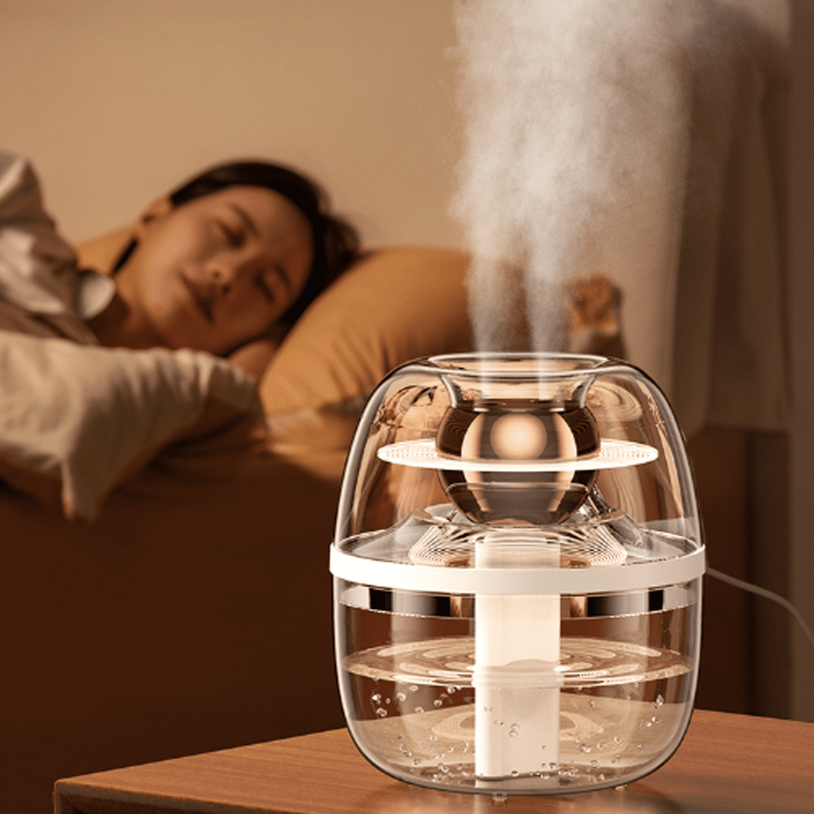 RAPOBRIX 3L Silver Ion Antibacterial Humidifier for Bedroom - Large Capacity Quiet Ultrasonic (White)
