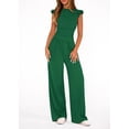 thumbnail image 2 of EASYBRA Women Casual Two Piece Outfit Ruffle Sleeve Top and Pleated Wide Leg Pants Summer Fashion Set, 2 of 8