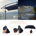 thumbnail image 5 of ACEGOSES 8.2x8.2ft LED Outdoor Square Patio Offset Hanging Umbrella with Base,Steel Ribs and Lights for Deck,Garden and Yard,Navy Blue, 5 of 8