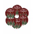 thumbnail image 7 of 13 Inch Round Placemats Set of 6, Red Plaid Christmas Tree Non Slip Heat Insulation PP Table Mats, Snowflake Tree Xmas Washable Place Mats for Kitchen Dining Party Table Decor, 7 of 7