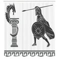 thumbnail image 3 of Ambesonne Retro Shower Curtain, Hero and Dragon Myth, 69"Wx84"L, Grey Charcoal Grey White, 3 of 3