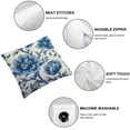 thumbnail image 4 of Nawypu  Indigo Blue Peony Rose Floral Pillow Covers Chinoiserie Style Blue Flower Decorative Throw Pillow Cushion Chinoiserie Chic Farmhouse Pillowcase for Living Room 2pcs White, 4 of 6
