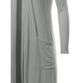 thumbnail image 4 of A2Y Women's Lightweight Open Front Pocket Long Length Long Sleeve Rayon Spandex Cardigan Heather Grey XL, 4 of 5