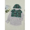 thumbnail image 1 of ABPHQTO Sudadera con capucha y bolsillo de canguro con estampado verde de mujer, 1 of 5