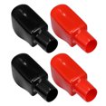 thumbnail image 1 of 2 pares de cubiertas de terminal de batería, protector de bota, tapas de lugs de cable para coches y barcos 2.05"x1.06"x1.18" negro rojo, 1 of 7
