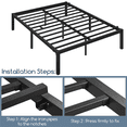 thumbnail image 4 of Yaheetech 14 Inch Metal Platform Bed Frame with Steel Slat Support, Queen, Black, 4 of 8