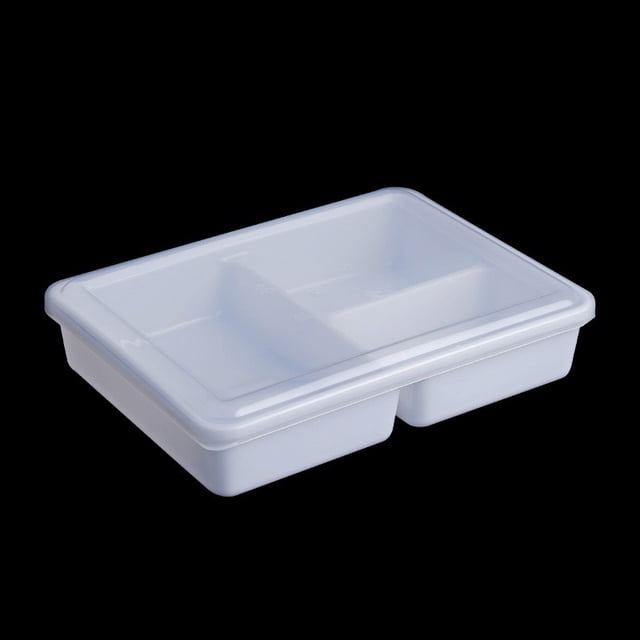 Recipientes de Alimentos de Plástico Rectangular Blanco Reutilizable Grueso de Cuatro Habitaciones Y Cinco Habitaciones Caja de Comida Rápida de Plástico, Caja de Comida Rápida de Plástico Lavable