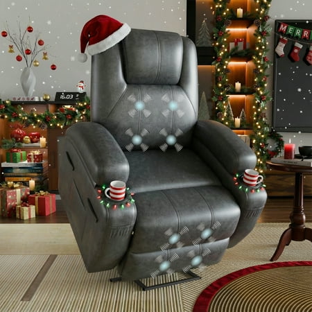 Homall Power Lift Recliner Chair Leathaire for Elderly with Massage   Black