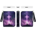 thumbnail image 5 of ZUXONGSY Star Sky Cross Jesus Print PU Leather Bible Cover for Women Men Multifunctional Bible Protective Carrier with Detachable Wristlet Strap Large Church Bag for Religious, 2XL, 5 of 7