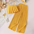 thumbnail image 7 of Girl Summer Outfits Sleeveless Ruffle Halter Casual Tops + Baggy Wide-Leg Pants Girls Two Piece Outfits 9-10 Years Outfits Girls Girl Fashion, 7 of 7