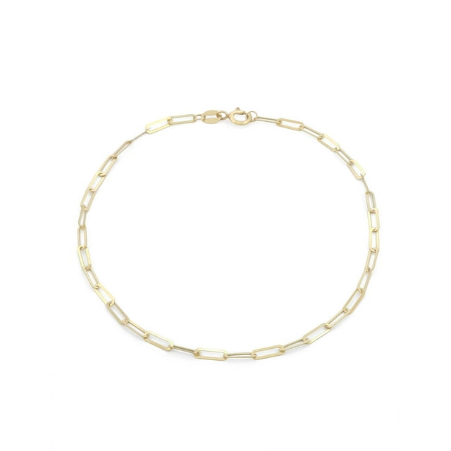 Pulsera Clip Plano 5 por 2 mm Oro Solido 18.5 cm 14k