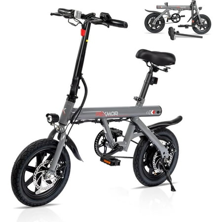 PEXMOR Electric Bike for Adults, 350W Motor (Peak 500W) Ebike 36V 6AH Battery, 14" Folding Commuter City Electric Bicycle for Adults/Teens, Complies to UL2849